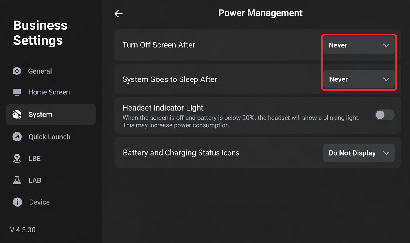 Final power policy settings